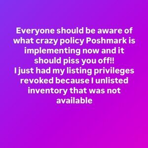 Poshmark just suspended me for delisting items